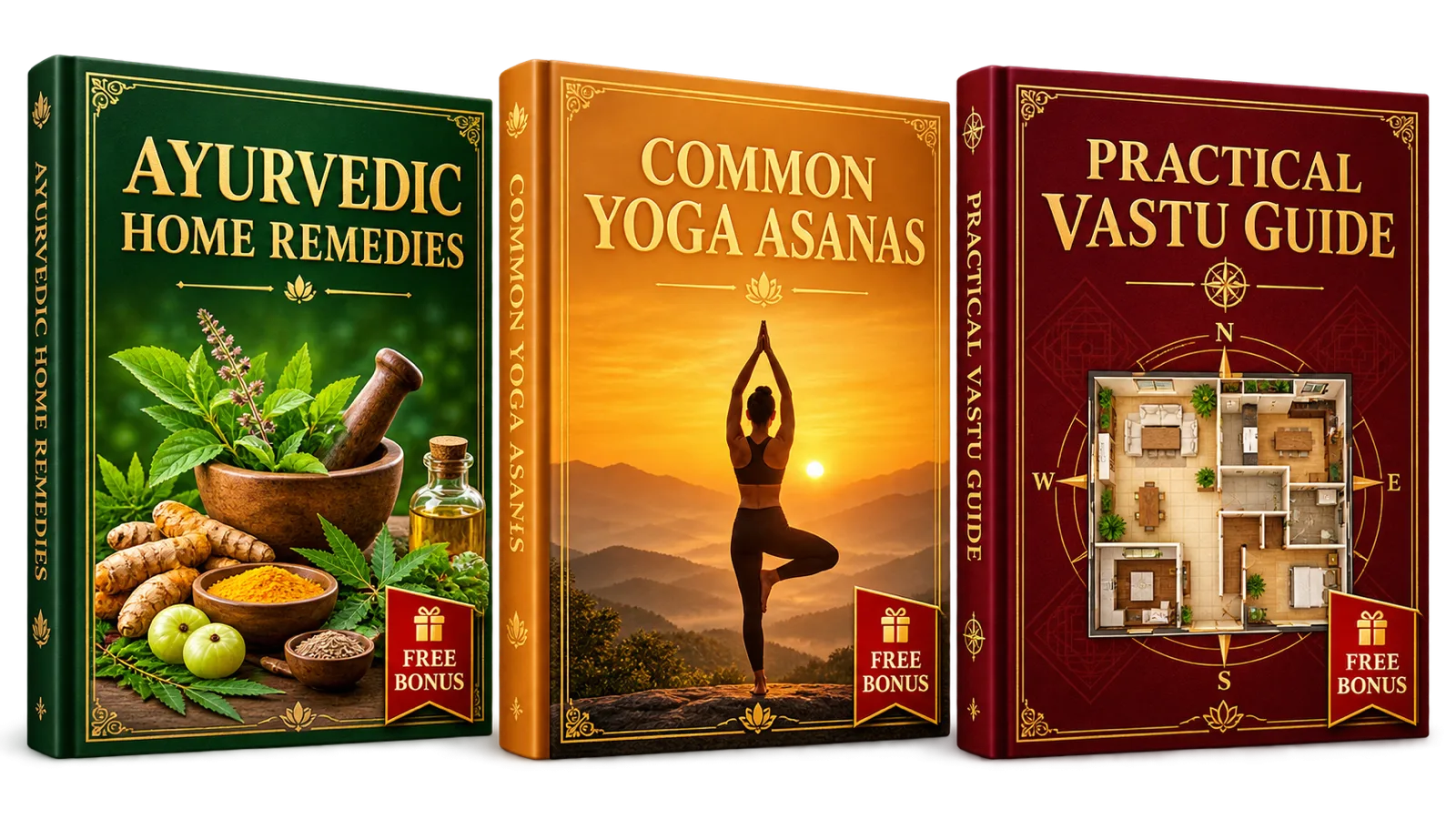 Ayurvedic Home Remedies, Common Yoga Asanas and Practical Vastu Guide