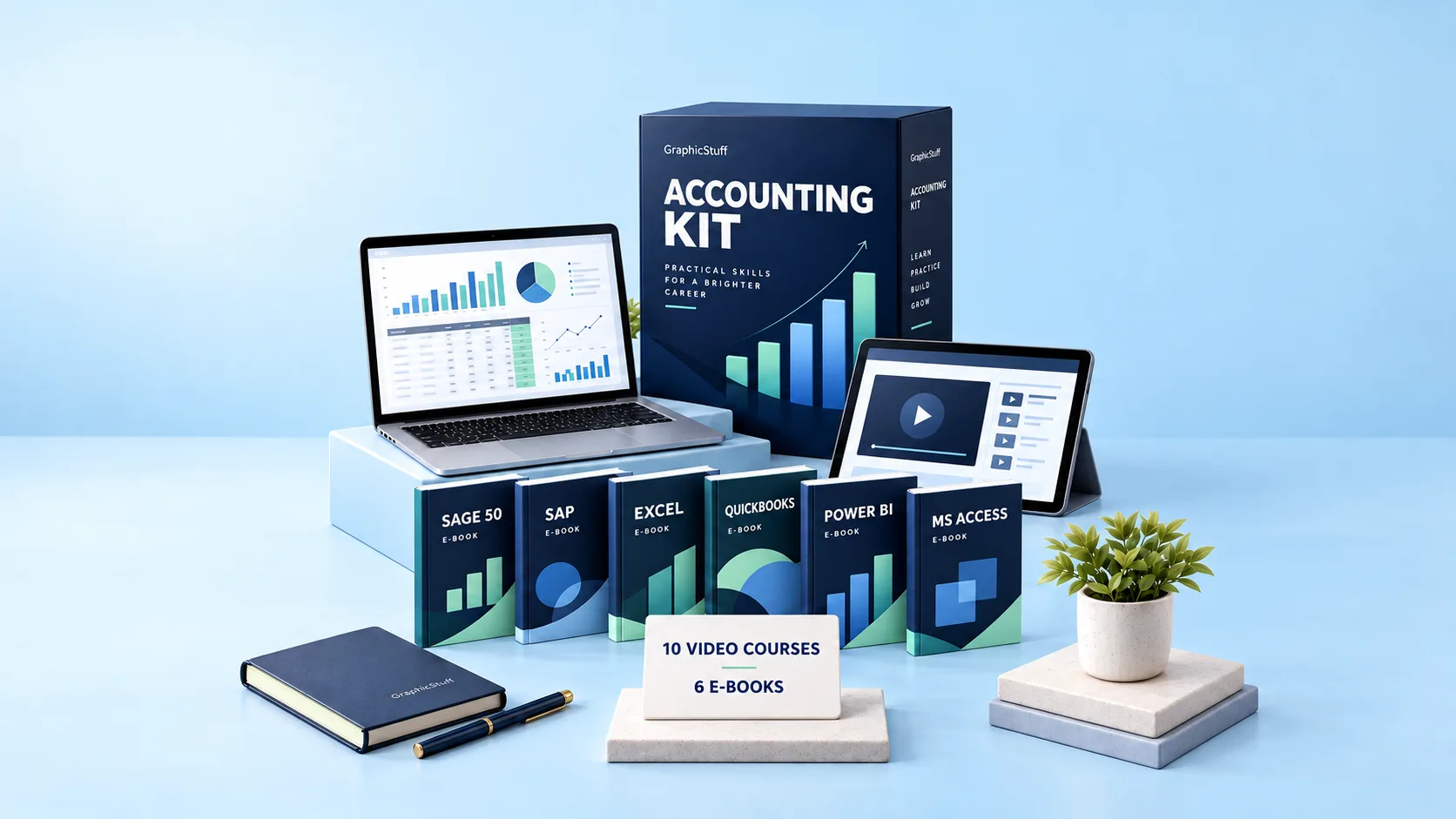 The Accounting Kit: 10 video courses and 6 e-books