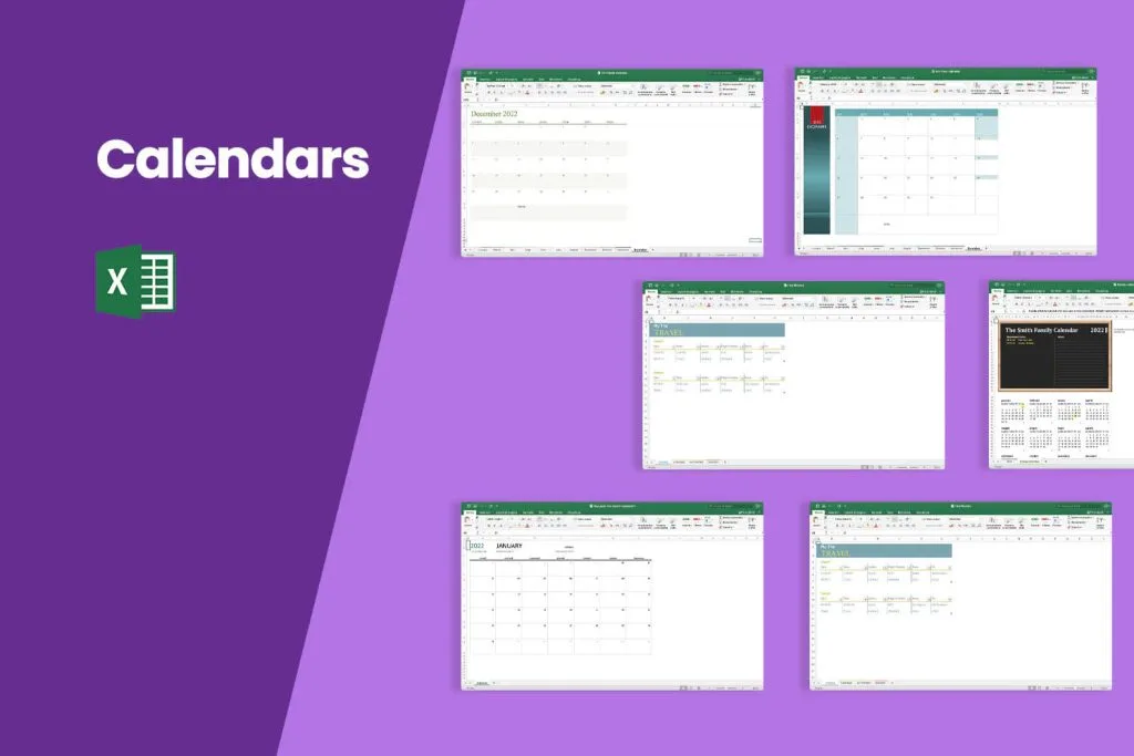 Calendars & schedules template collection preview