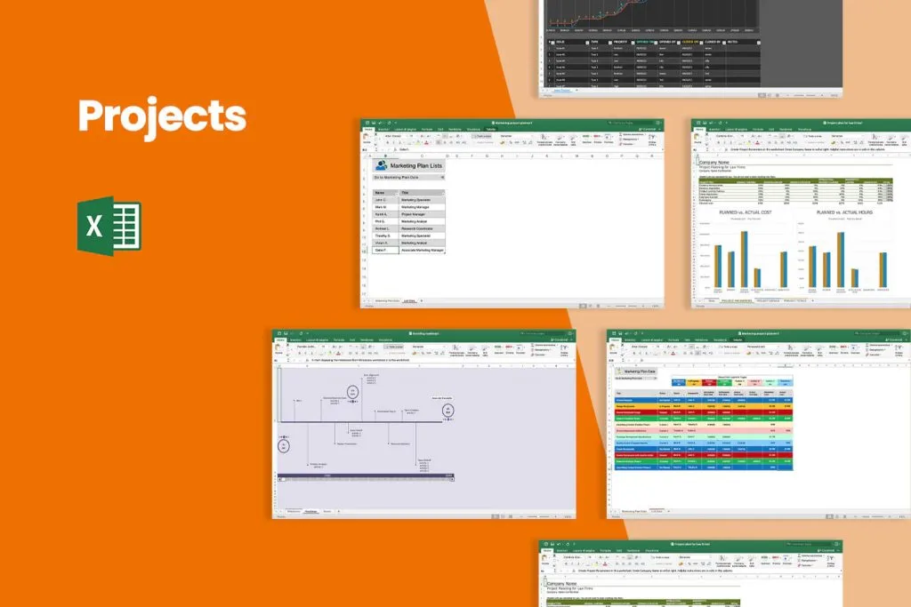 Projects & timelines template collection preview
