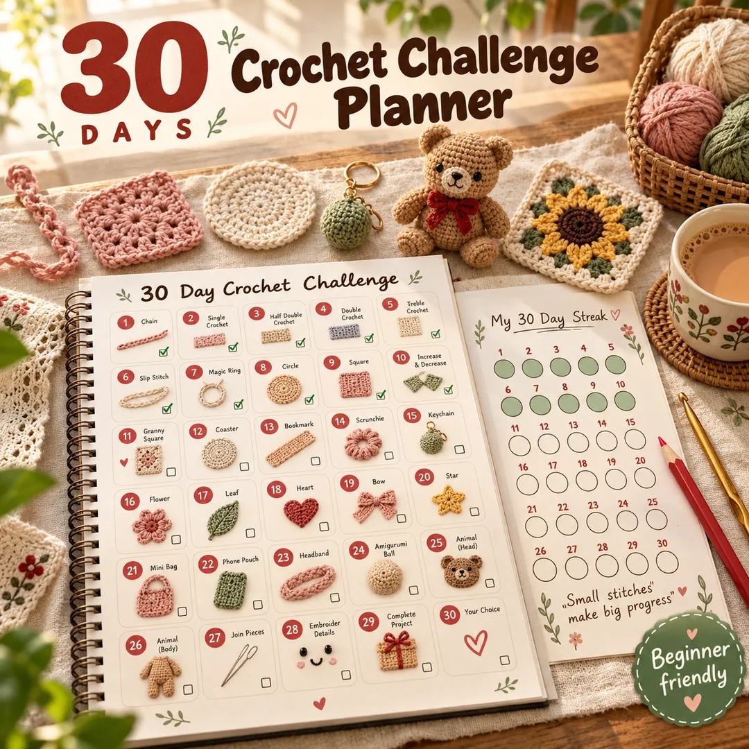 30-Day Crochet Challenge Planner