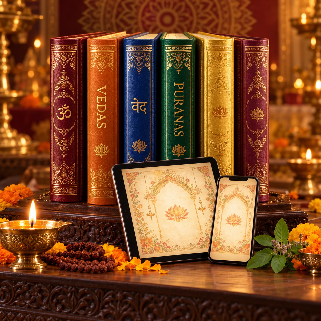 The Vedas and Puranas library in English and Hindi